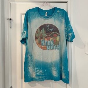 Bella Canvas Teal & White Neon Moon Graphic Tee